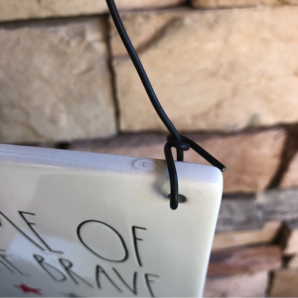 Rae Dunn | Accents | Rae Dunn White Home Of The Brave Hanging Sign New ...